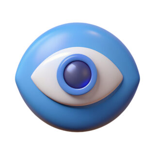 Eye. Identification, health, research, optics concept. 3d vector icon. Cartoon minimal style.